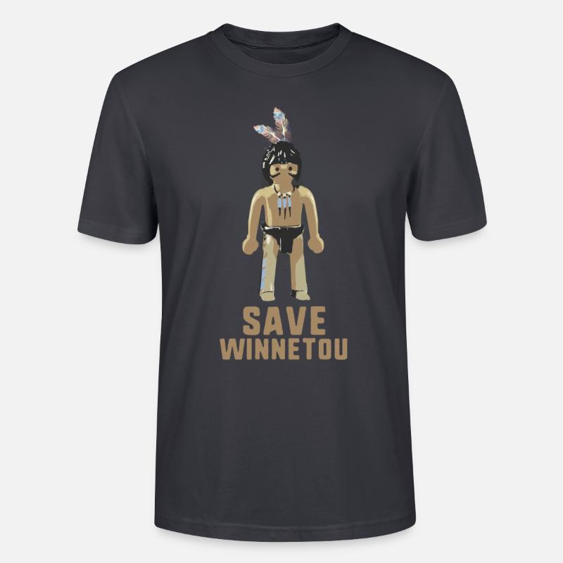 save winnetou,winnetou,indianer,comic - Stanley/Stella Unisex Bio-T-Shirt CRAFTER - Dunkles Graublau