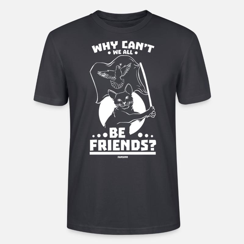 Peace Cat Stubentiger Gift - Stanley/Stella CRAFTER Unisex Organic T-Shirt - India Ink Grey