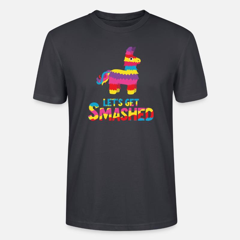 Let's Get Smashed Pinata - Stanley/Stella Unisex Bio-T-Shirt CRAFTER - Dunkles Graublau