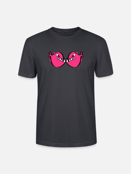 Red piranhas - Stanley/Stella CRAFTER Unisex Organic T-Shirt - India Ink Grey