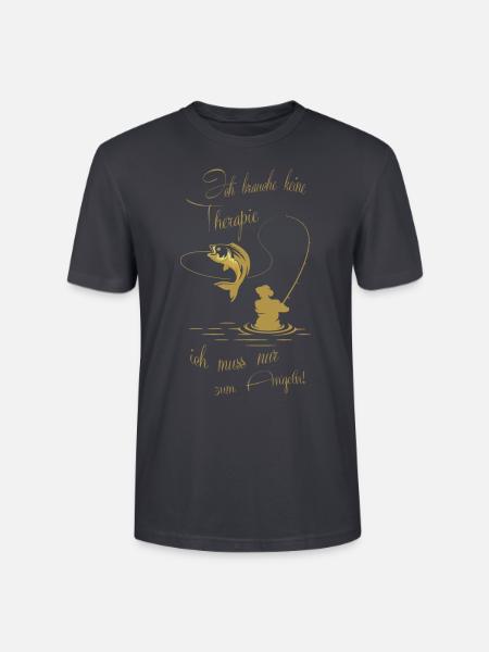 Angler Therapie Angeln - Stanley/Stella Unisex Bio-T-Shirt CRAFTER - Dunkles Graublau