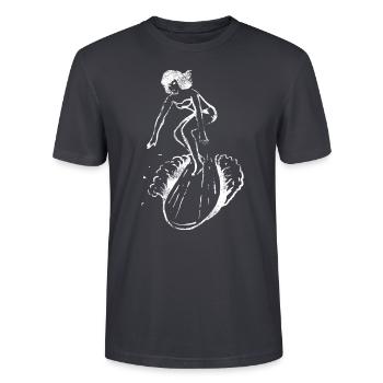 Surfer Wave Water Sports Surfing Surfers - Stanley/Stella CRAFTER Unisex Organic T-Shirt - India Ink Grey - Front - Alina (178cm) & Michal (187cm)