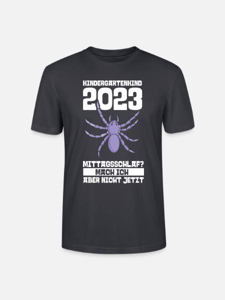 Spinne Kita Kindergarten 2023 - Stanley/Stella Unisex Bio-T-Shirt CRAFTER - Dunkles Graublau