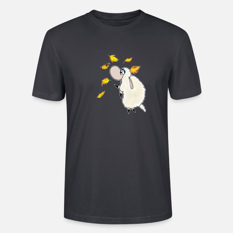 Wolly Sheepling Herbst Blätterfall - Stanley/Stella Unisex Bio-T-Shirt CRAFTER - Dunkles Graublau