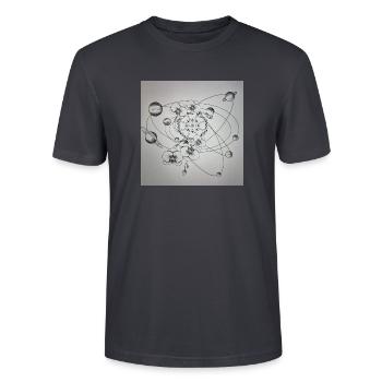 Mein kleines Universumstattoo - Stanley/Stella Unisex Bio-T-Shirt CRAFTER - Dunkles Graublau - Vorne - Alina (178cm) & Michal (187cm)