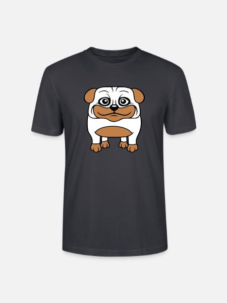 Hund Mops Lille Sød Pik Kærlighed Glad Komisk Sjov - Stanley Stella CRAFTER unisex økologisk-T-shirt - mørk gråblå