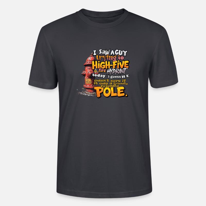 High Five an einem Hydranten - Stanley/Stella Unisex Bio-T-Shirt CRAFTER - Dunkles Graublau