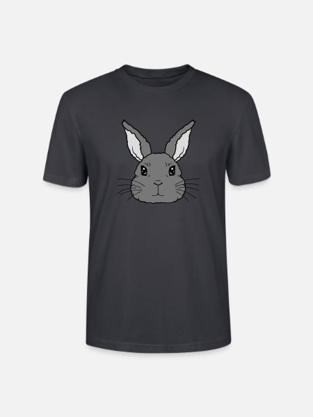 Mignon petit visage de lapin - T-shirt bio CRAFTER Stanley Stella Unisexe - bleu gris foncé