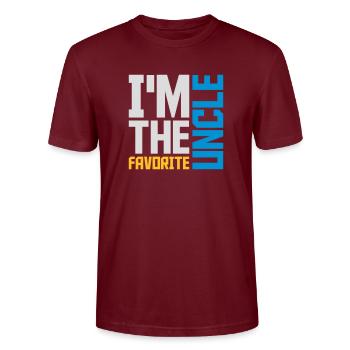 at The Favorite Uncle - Stanley/Stella CRAFTER Unisex Organic T-Shirt - burgundy - Front - Alina (178cm) & Michal (187cm)