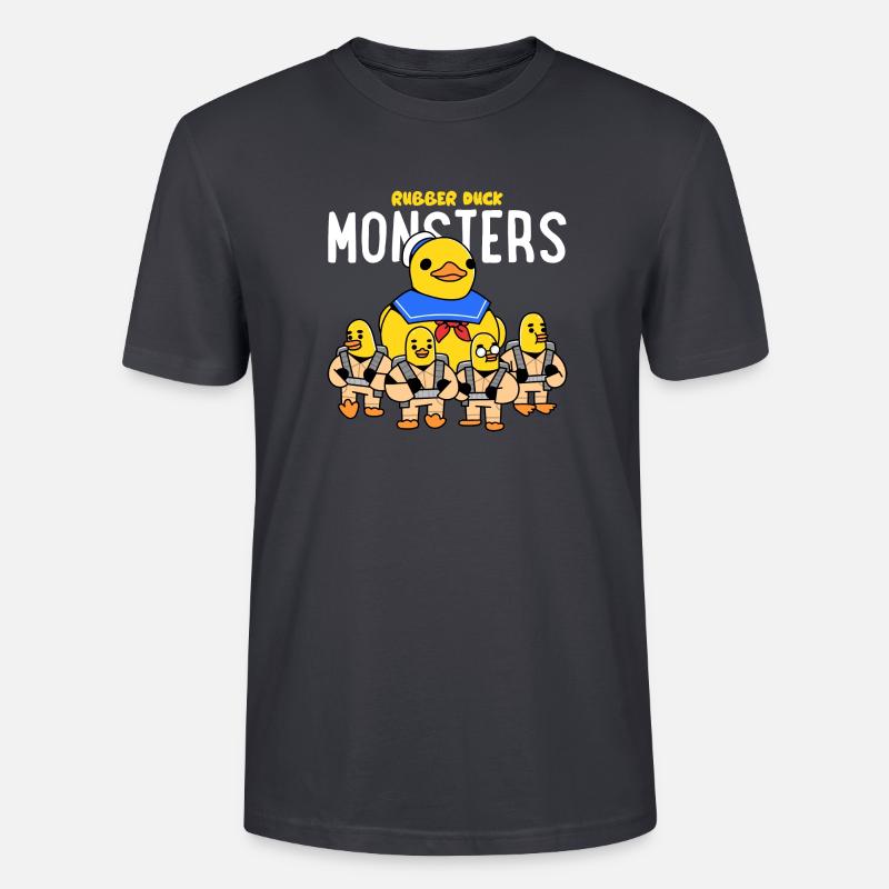 Rubber Duck Monsters a - Stanley/Stella Unisex Bio-T-Shirt CRAFTER - Dunkles Graublau