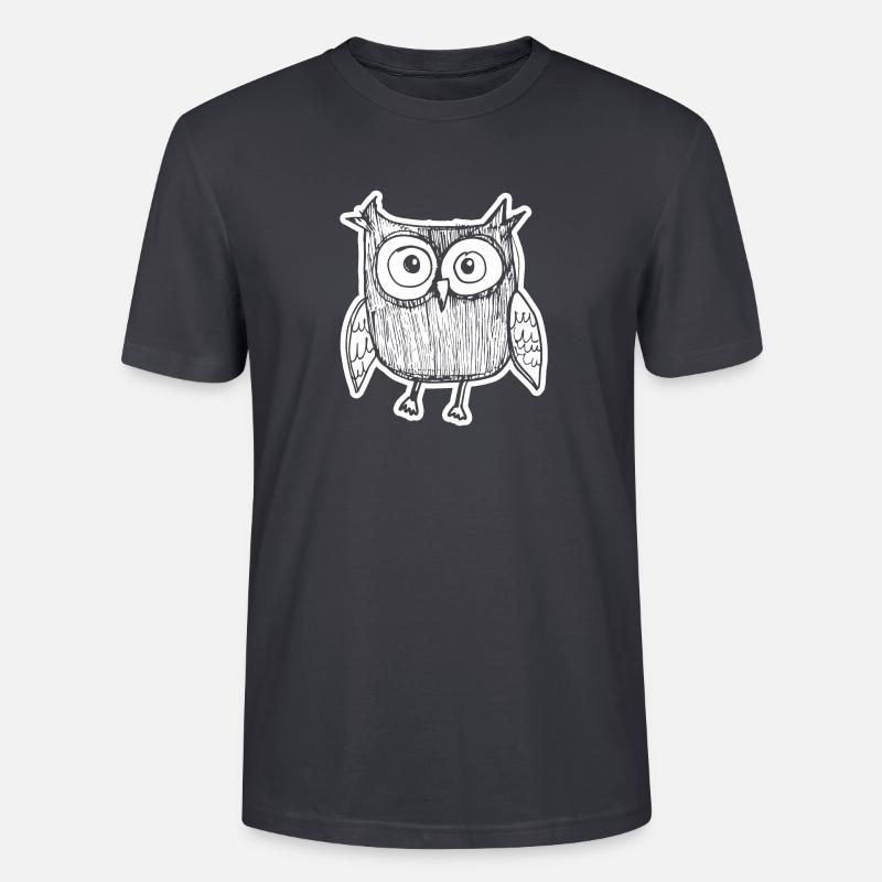 Eule Eulen Vogel - Stanley/Stella Unisex Bio-T-Shirt CRAFTER - Dunkles Graublau