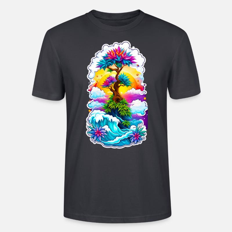 High waves 03 - Stanley/Stella Unisex Bio-T-Shirt CRAFTER - Dunkles Graublau