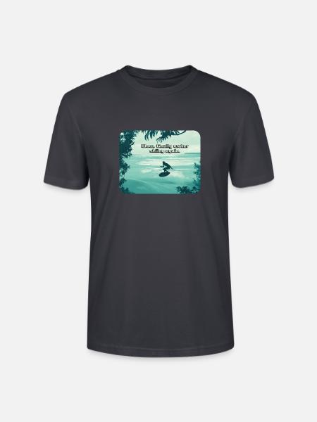 Wow, finally water skiing again. Wasserski! - Stanley/Stella Unisex Bio-T-Shirt CRAFTER - Dunkles Graublau