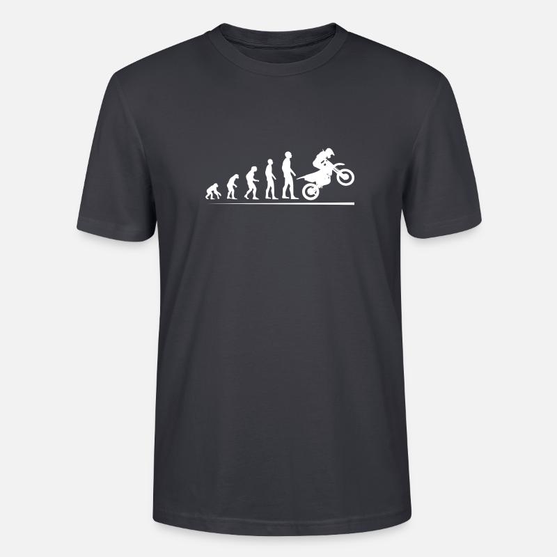 Motocross Evolution white - Stanley/Stella Unisex Bio-T-Shirt CRAFTER - Dunkles Graublau