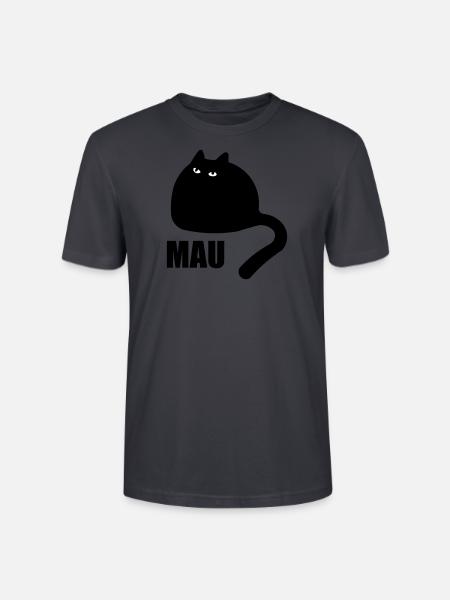 FLUFFY CAT MAU - Stanley/Stella Unisex Bio-T-Shirt CRAFTER - Dunkles Graublau