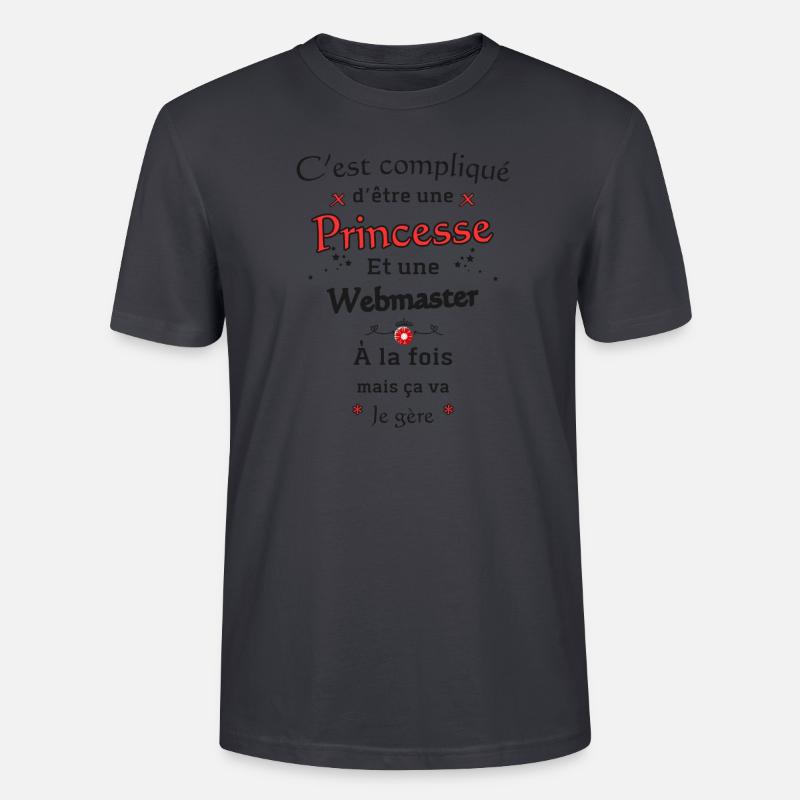 Princesse Webmaster - T-shirt bio CRAFTER Stanley Stella Unisexe - bleu gris foncé