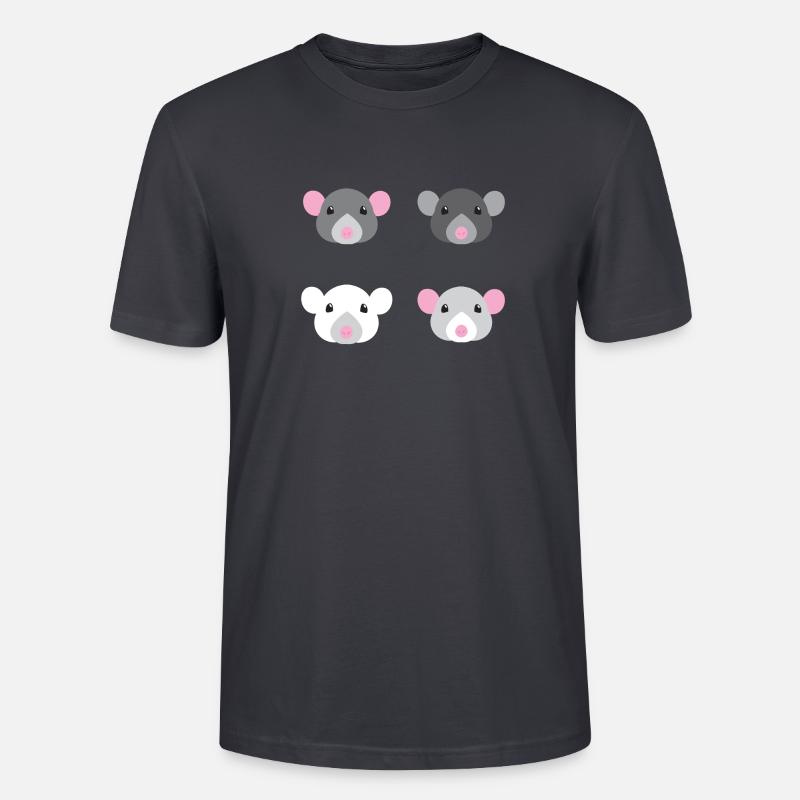 vier Mäuse Rattengesichter - Stanley/Stella Unisex Bio-T-Shirt CRAFTER - Dunkles Graublau