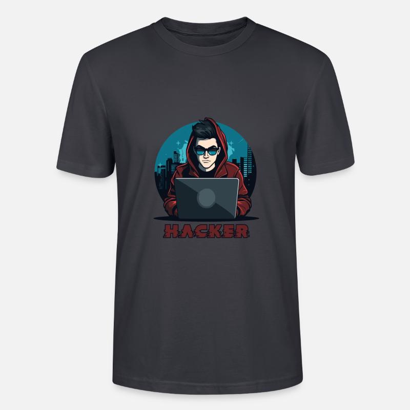 Hacker Sonnenbrille Hacker Anonymous Hacker - Stanley/Stella Unisex Bio-T-Shirt CRAFTER - Dunkles Graublau