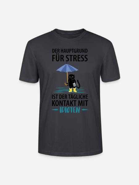 Gestresste Idioten - Stanley/Stella Unisex Bio-T-Shirt CRAFTER - Dunkles Graublau