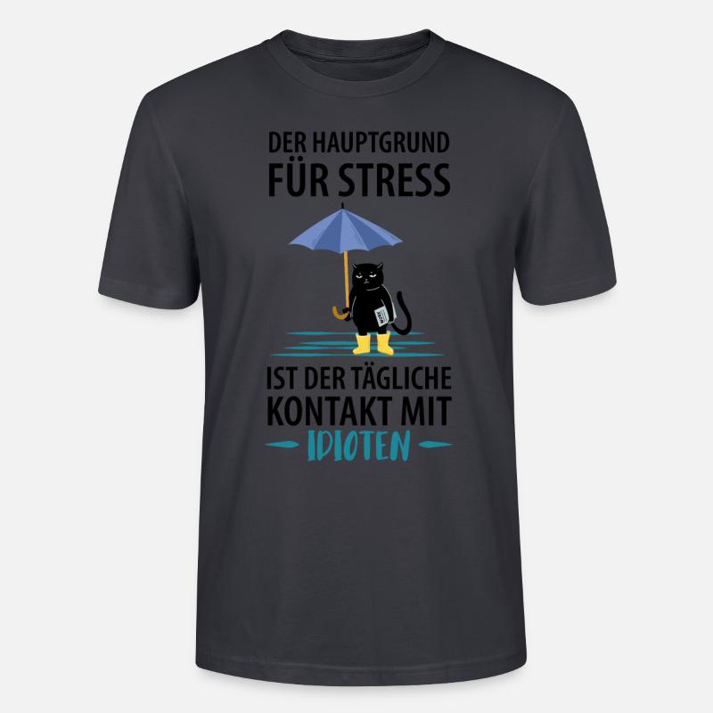 Gestresste Idioten - Stanley/Stella Unisex Bio-T-Shirt CRAFTER - Dunkles Graublau