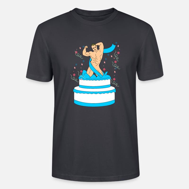 Striptease Überraschung Mann Nackt Junggesellen - Stanley/Stella Unisex Bio-T-Shirt CRAFTER - Dunkles Graublau