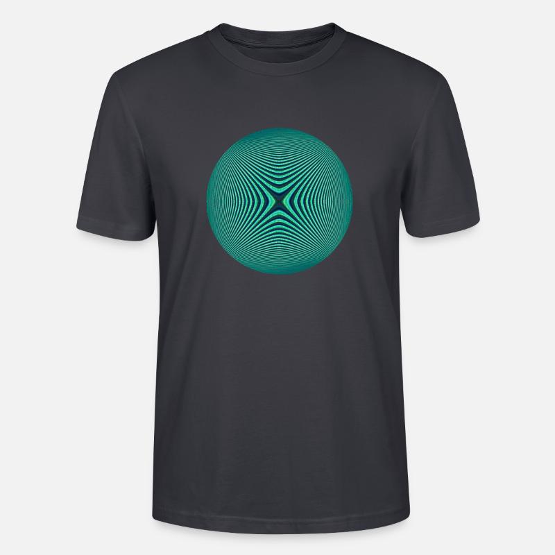 Kreis mit optischer Illusion - Stanley/Stella Unisex Bio-T-Shirt CRAFTER - Dunkles Graublau