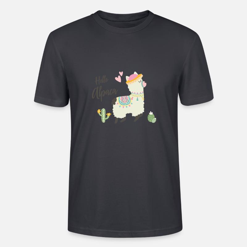 Hello Alpaca - Stanley/Stella Unisex Bio-T-Shirt CRAFTER - Dunkles Graublau