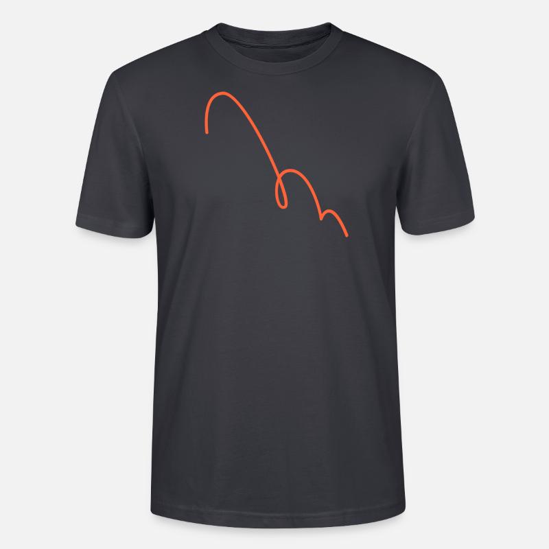 Crayon - curly line red - Stanley/Stella Unisex Bio-T-Shirt CRAFTER - Dunkles Graublau