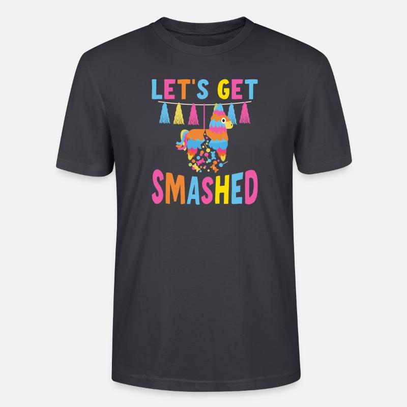 Let's Get Smashed Pinata - Stanley/Stella Unisex Bio-T-Shirt CRAFTER - Dunkles Graublau