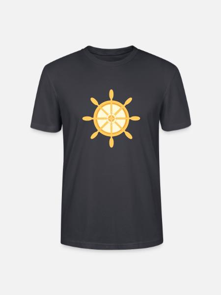 Schiffsrad Schiffssteuerrad mit Himmelsrichtungen - Stanley/Stella Unisex Bio-T-Shirt CRAFTER - Dunkles Graublau