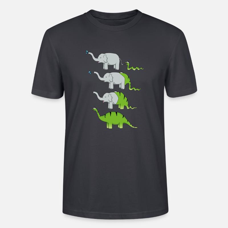 Dinosaurier-Evolution - Stanley/Stella Unisex Bio-T-Shirt CRAFTER - Dunkles Graublau
