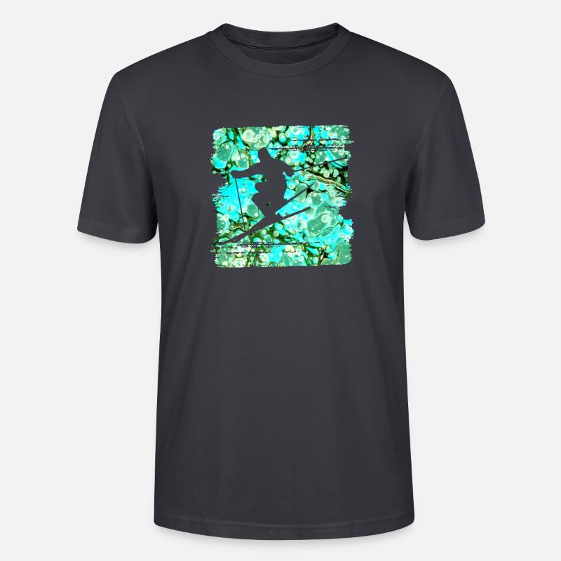 skifahrer e 248 - Stanley/Stella Unisex Bio-T-Shirt CRAFTER - Dunkles Graublau