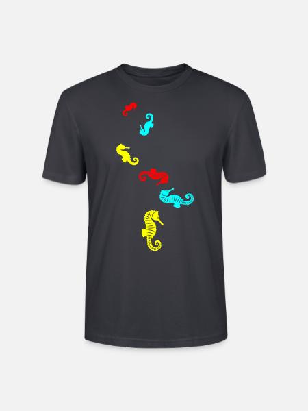 Seepferd tier - Stanley/Stella Unisex Bio-T-Shirt CRAFTER - Dunkles Graublau