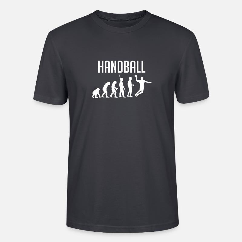 Evolution du handball - T-shirt bio CRAFTER Stanley Stella Unisexe - bleu gris foncé