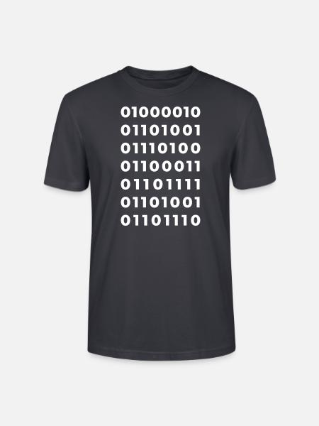 Bitcoin Blockchain - Stanley/Stella Unisex Bio-T-Shirt CRAFTER - Dunkles Graublau