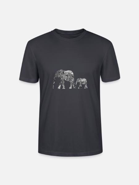 elephants - Stanley/Stella CRAFTER Unisex Organic T-Shirt - India Ink Grey