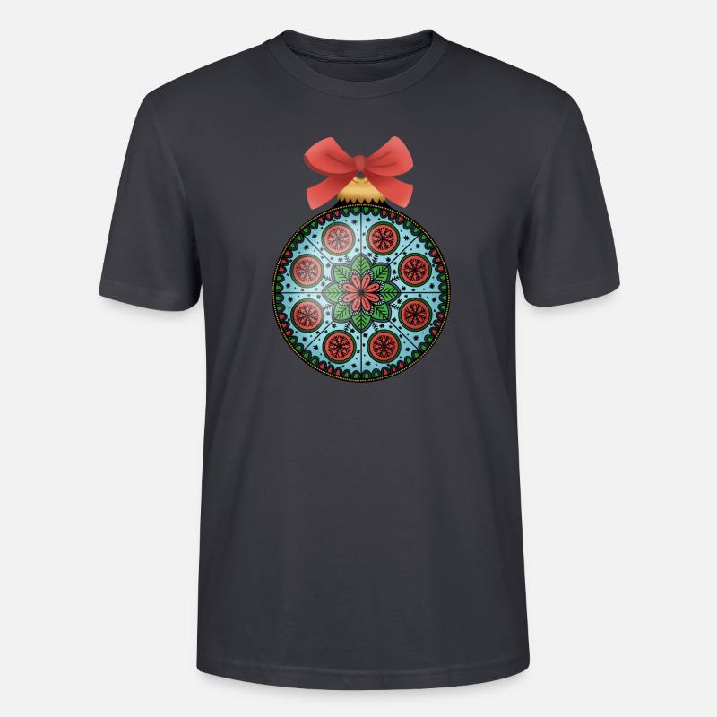 Weihnachtskugel Mandala - Stanley/Stella Unisex Bio-T-Shirt CRAFTER - Dunkles Graublau
