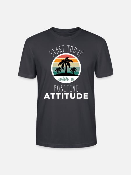 POSITIVE EINSTELLUNG MINDSET Motivation - Stanley/Stella Unisex Bio-T-Shirt CRAFTER - Dunkles Graublau