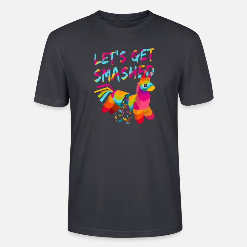 Let's Get Smashed Pinata - Stanley/Stella Unisex Bio-T-Shirt CRAFTER - Dunkles Graublau