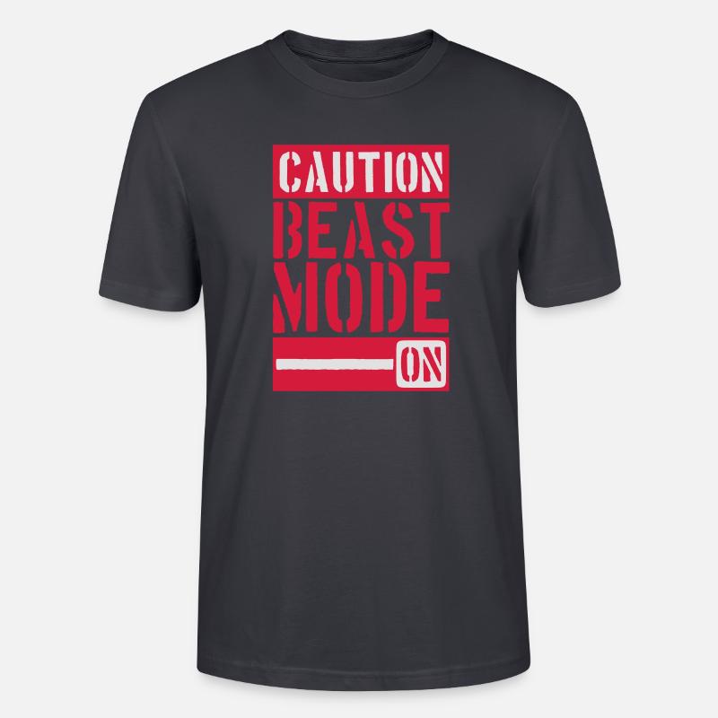 Caution Beast Mode On - Stanley/Stella Unisex Bio-T-Shirt CRAFTER - Dunkles Graublau