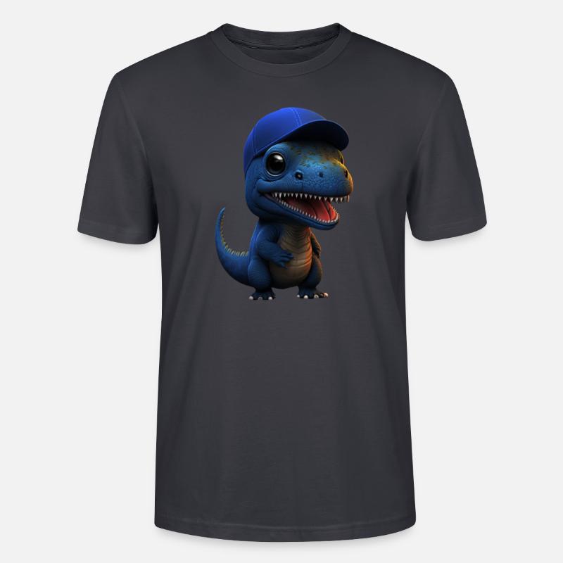 Mignon bébé dinosaure avec Navy Cup - T-shirt bio CRAFTER Stanley Stella Unisexe - bleu gris foncé