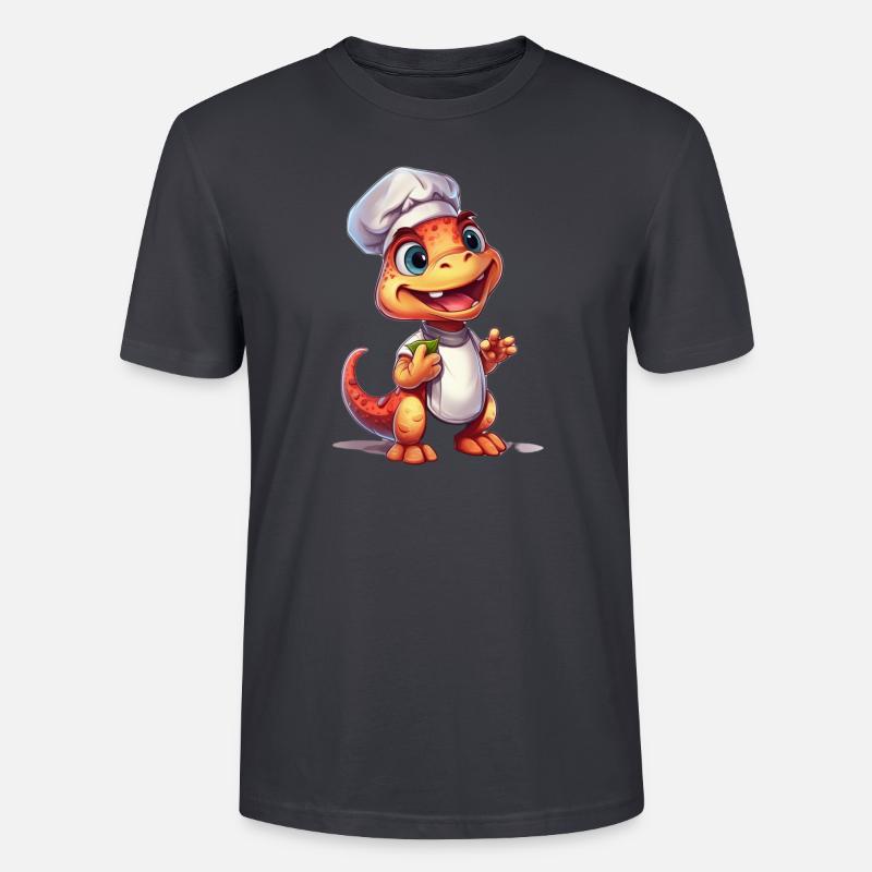 Mignon bébé Velociraptor Chef - T-shirt bio CRAFTER Stanley Stella Unisexe - bleu gris foncé