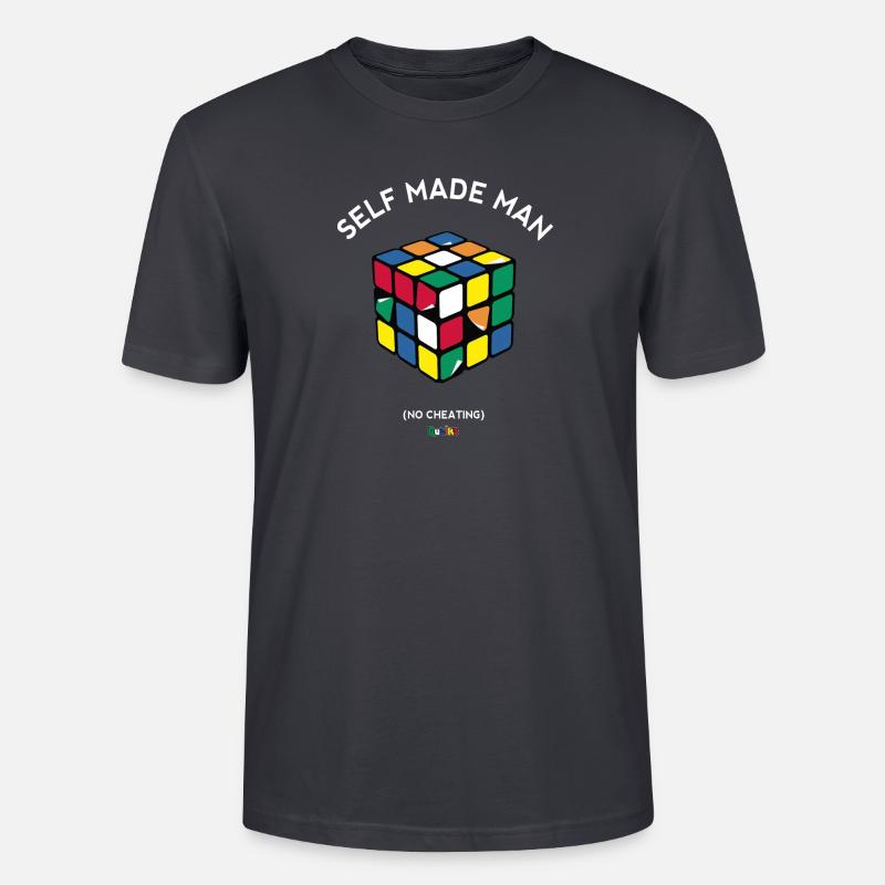 Rubik's Cube Self Made Man Aufkleber Ändern - Stanley/Stella Unisex Bio-T-Shirt CRAFTER - Dunkles Graublau