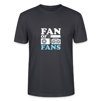 Fan Of Fans Tech Belüftung Kühlung System HVAC - Stanley/Stella Unisex Bio-T-Shirt CRAFTER - Dunkles Graublau - Vorne - Alina (178cm) & Michal (187cm)