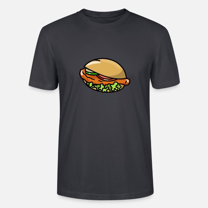 Hähnchen Schnitzel Schnitzelbrötchen Brötchen - Stanley/Stella Unisex Bio-T-Shirt CRAFTER - Dunkles Graublau
