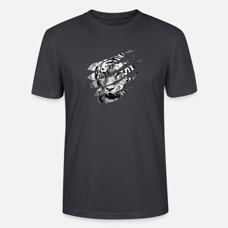 Tiger scratch - Stanley/Stella CRAFTER Unisex Organic T-Shirt - India Ink Grey