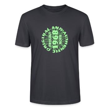 Hobby 1968 - Stanley/Stella CRAFTER Unisex Organic T-Shirt - India Ink Grey - Front - Alina (178cm) & Michal (187cm)