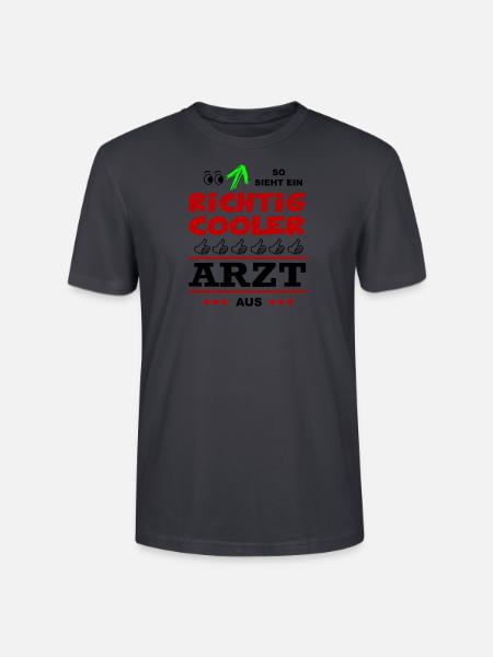 Beruf Arbeit Büro Mann ARZT - Stanley/Stella Unisex Bio-T-Shirt CRAFTER - Dunkles Graublau