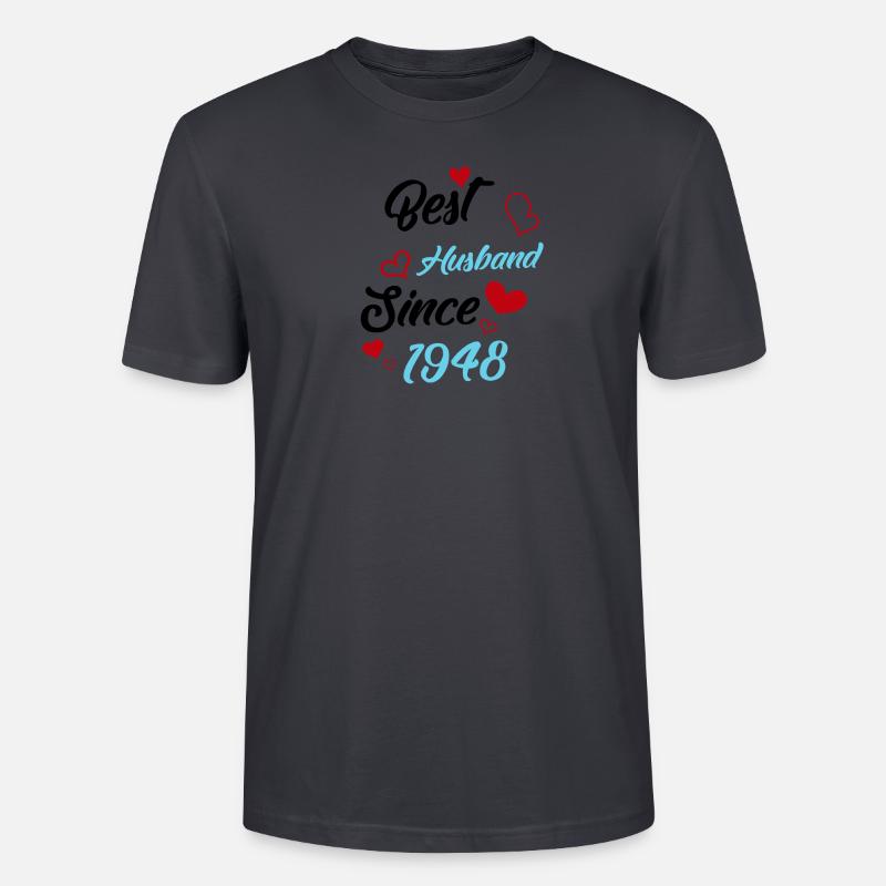 Bester Ehemann seit 1948 Hochzeit - Stanley/Stella Unisex Bio-T-Shirt CRAFTER - Dunkles Graublau