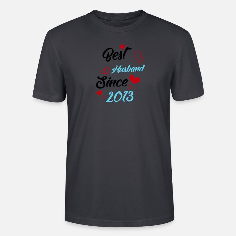 Bester Ehemann seit 2013 Hochzeit - Stanley/Stella Unisex Bio-T-Shirt CRAFTER - Dunkles Graublau